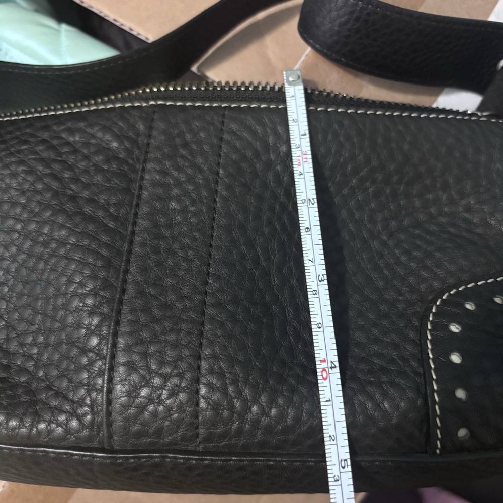 Vintage Y2K Coach Hamptons Black Pebbled Leather Demi Baguette Shoulder Bag - Picture 7 of 7